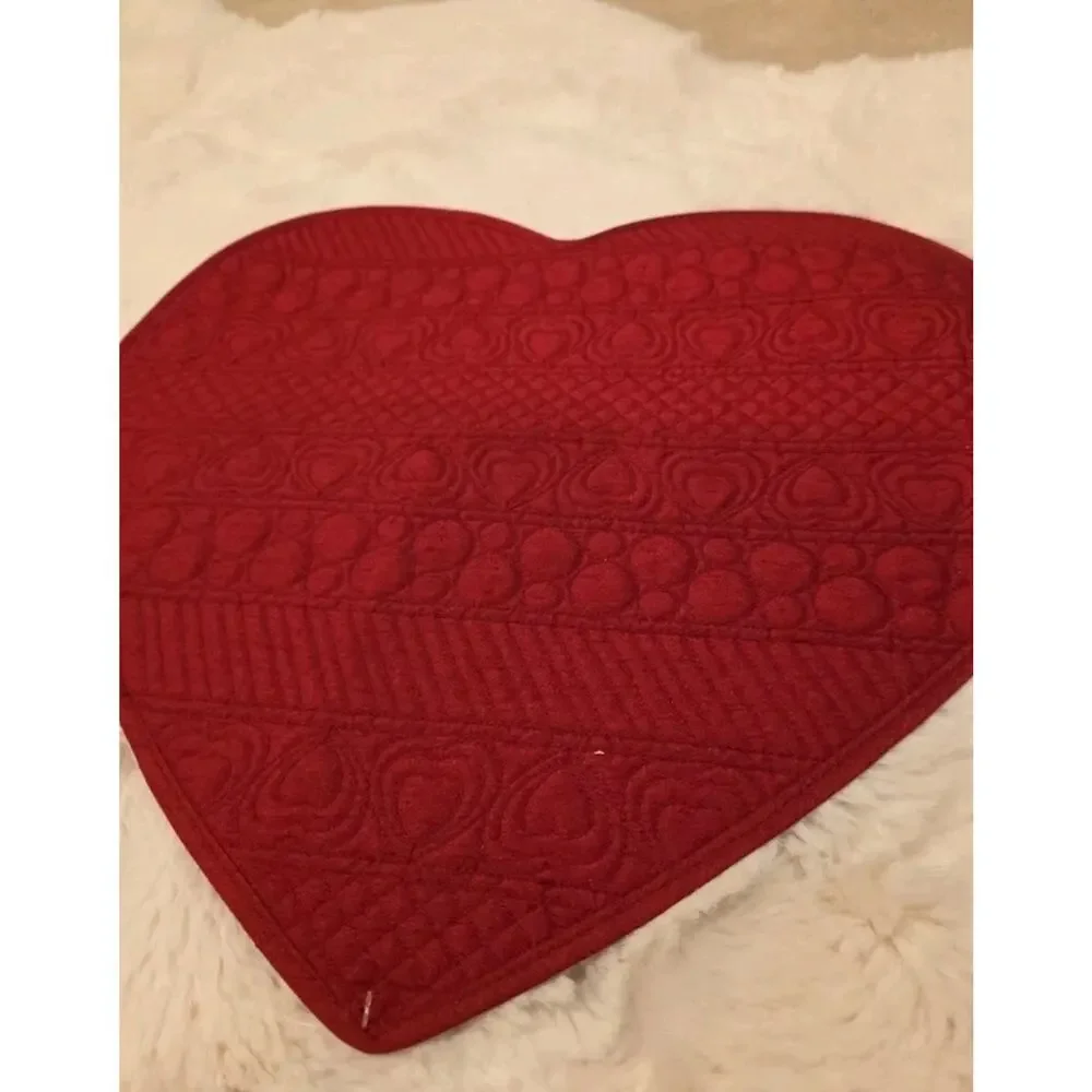 2pc Valentine Quilted Heart Table Runner Set Red Ridgefield Home 17x50 Rare...